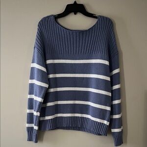 Lucky Brand Blue and White Striped Sweater